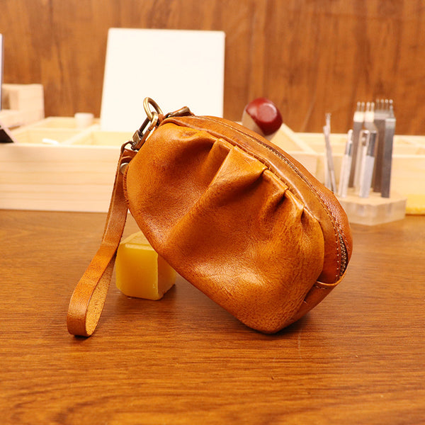 Retro Handmade Leather Coin Bag Storage Bag
