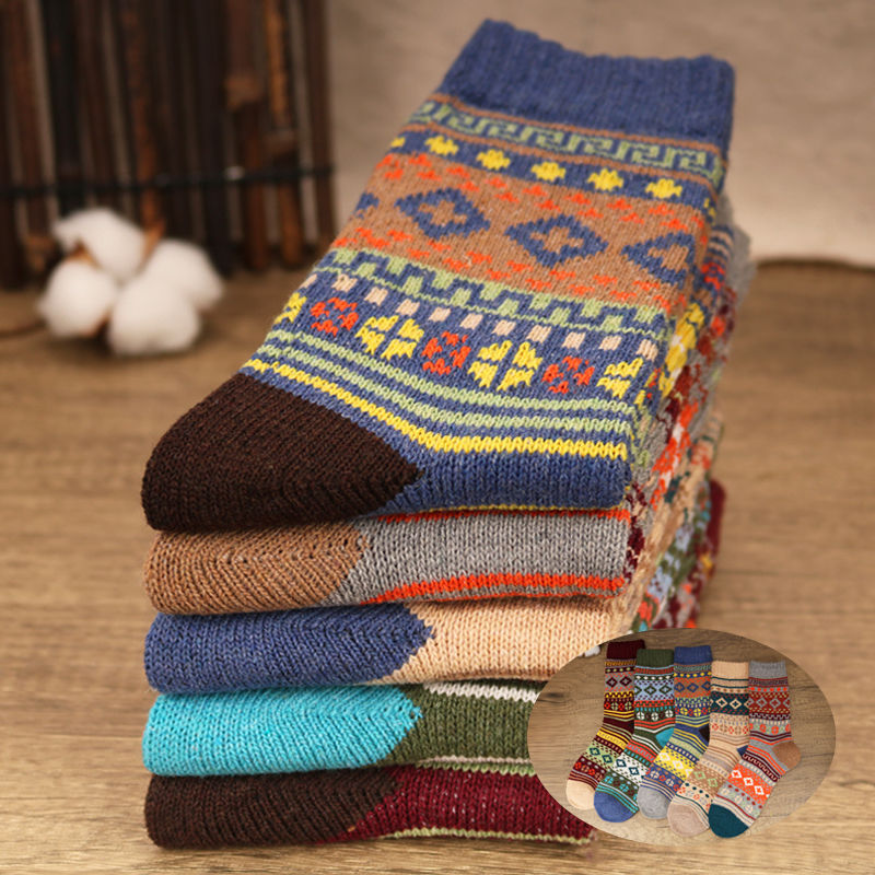 Men's 5 Pairs Retro Ethnic Style Socks