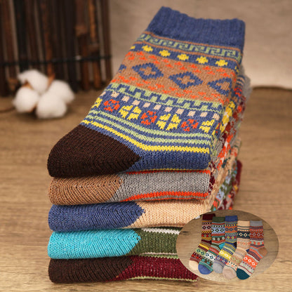 Men's 5 Pairs Retro Ethnic Style Socks