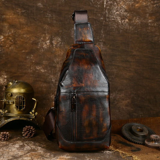 Retro Leather Casual Chest Bag