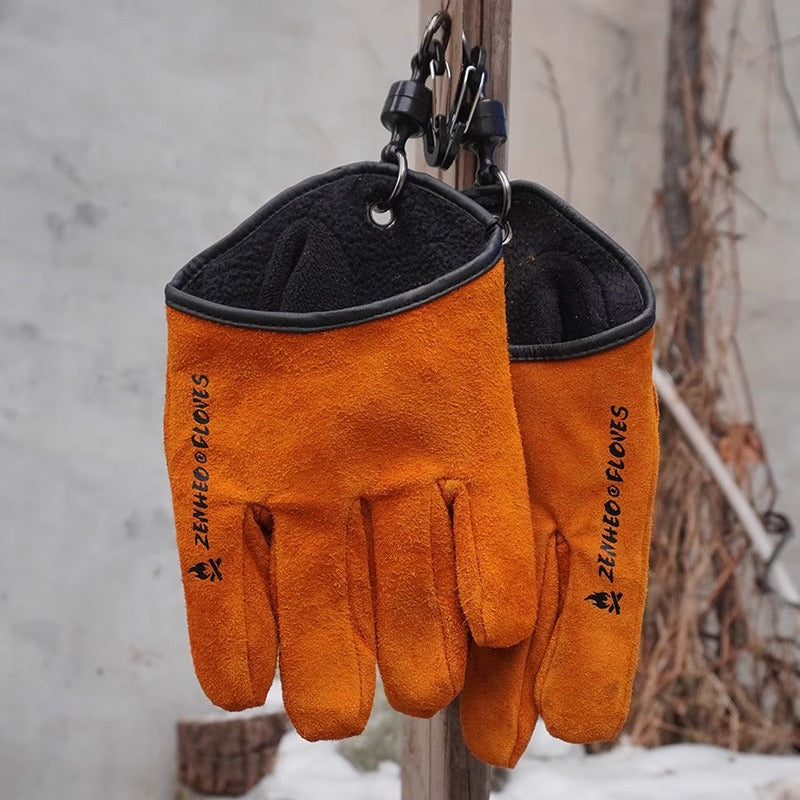 Retro Outdoor Leather Magnetic Clasp Gloves