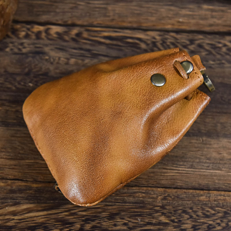 Retro Handmade Leather Card Holder Storage Bag Coin Wallet