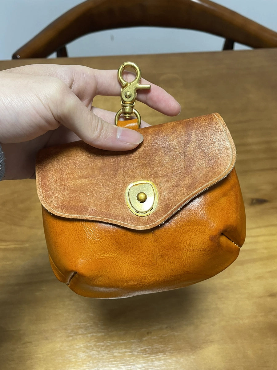 Retro Handmade Leather Portable Buckle Bag