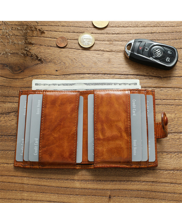 Retro Handmade Leather Card Wallet