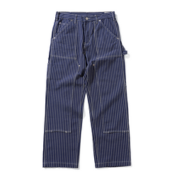 Retro Striped Denim Workwear Pants