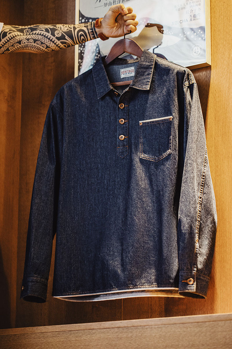 Retro Casual Denim Pullover Shirt