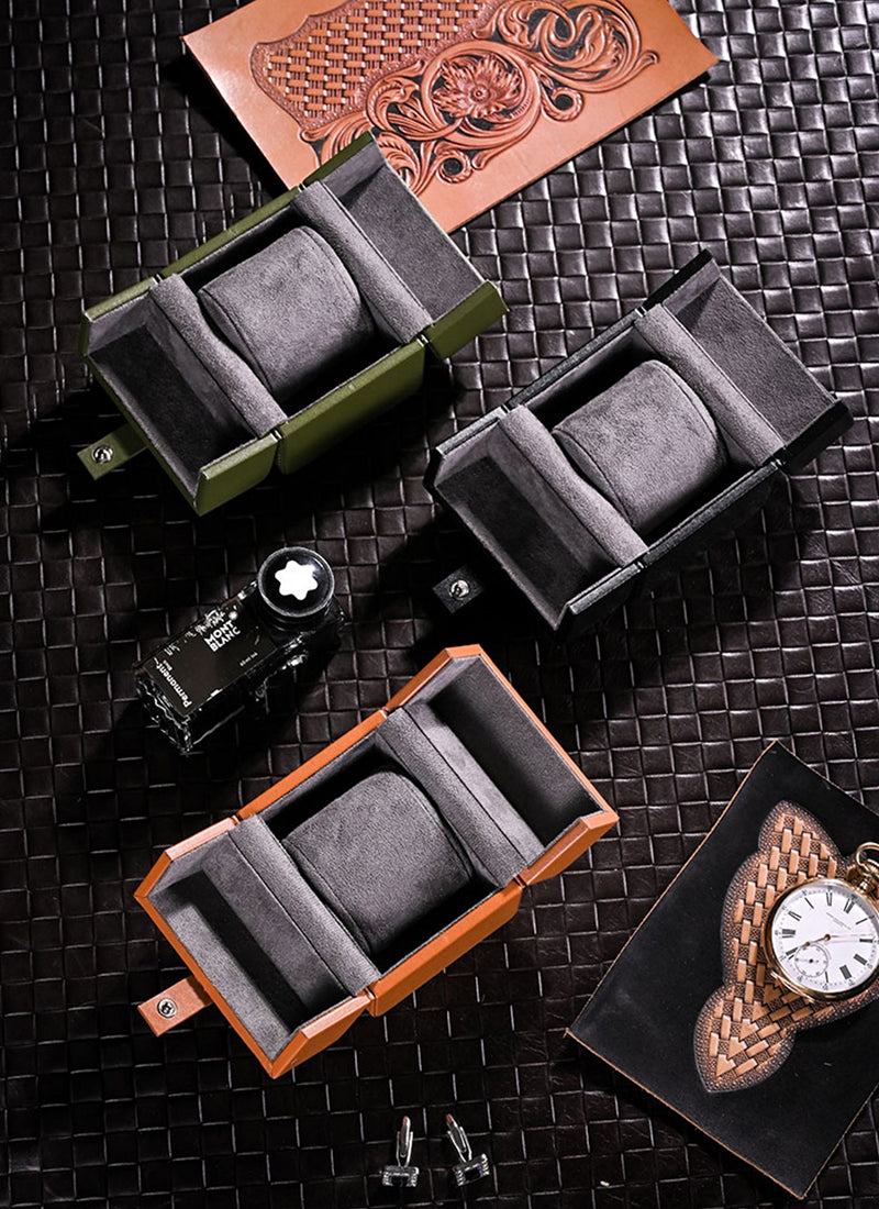 Retro Premium Leather Watch Organizer Box
