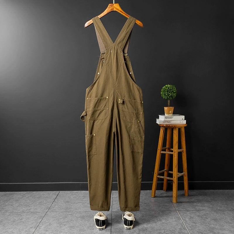 Retro Style Casual Multi-Pocket Overall Cargo Pants