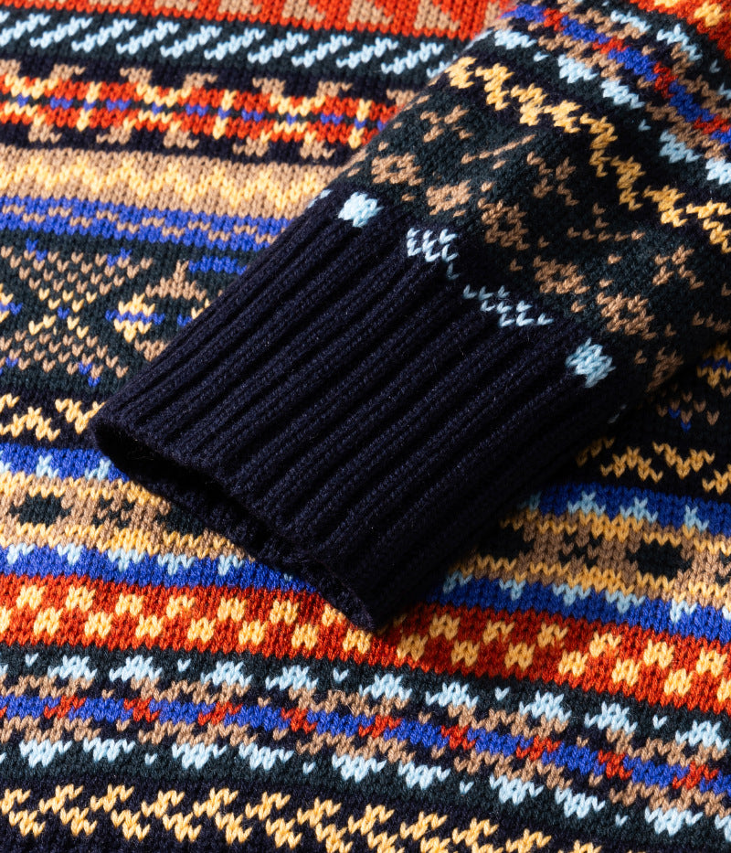 Vintage Pullover Fair Isle Knit Wool-blend Sweater