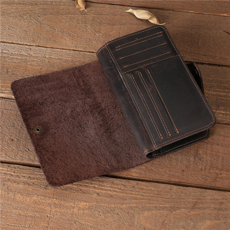 Retro Leather Handmade Multi-card Slots Long Wallet