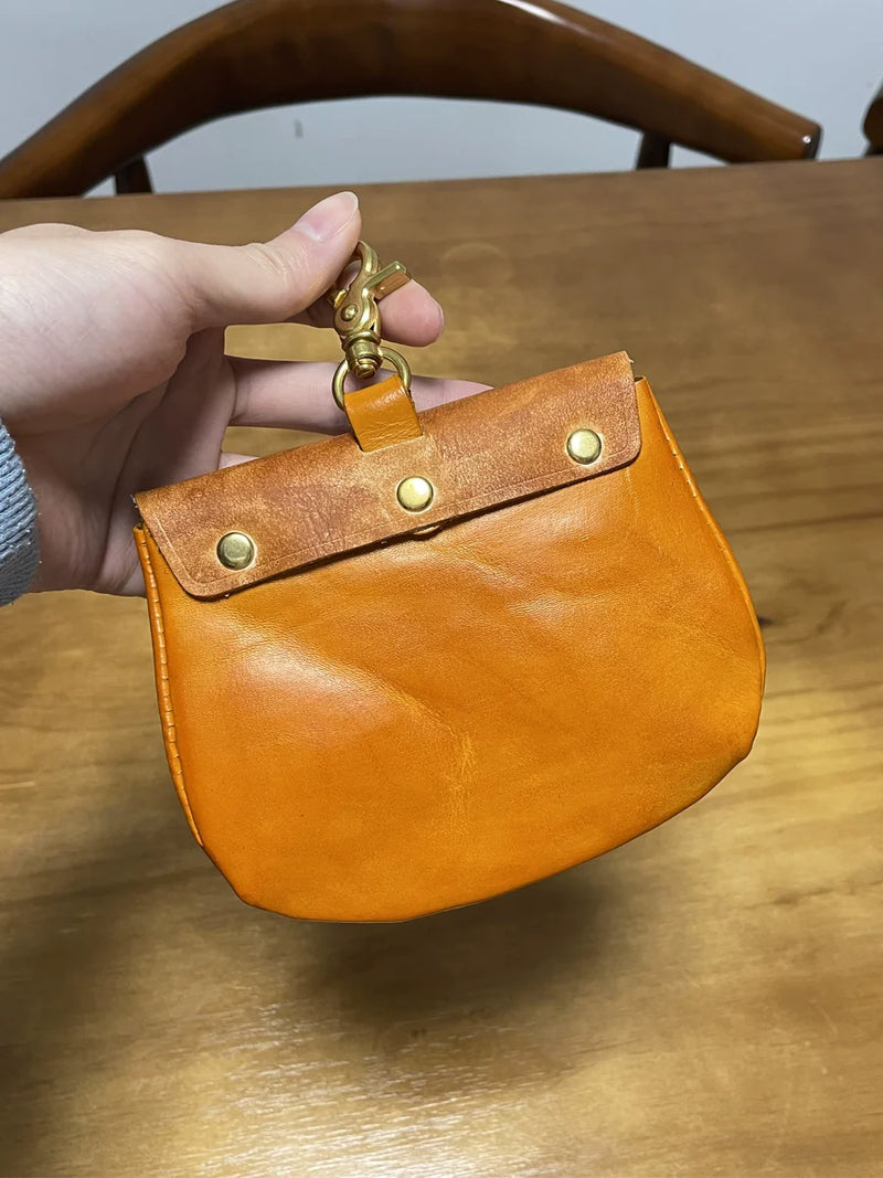 Retro Handmade Leather Portable Buckle Bag