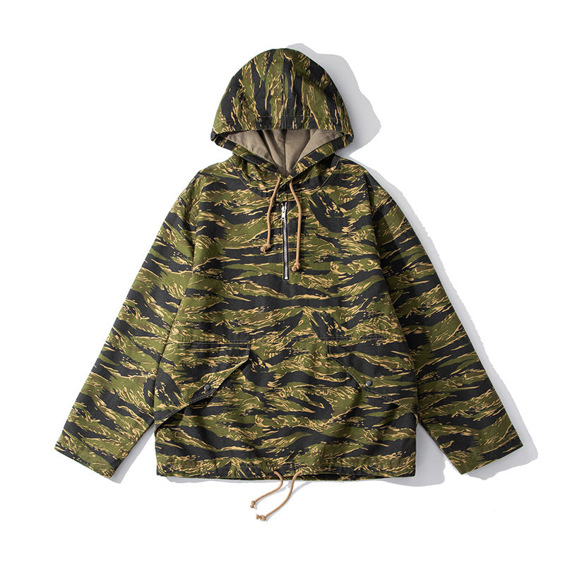 Retro Military Style Casual Pullover Hoodies
