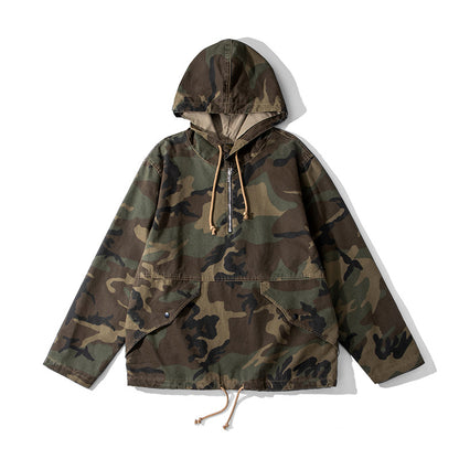 Retro Military Style Casual Pullover Hoodies