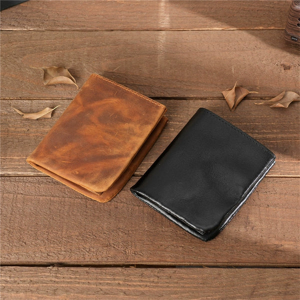 Retro Handmade Leather Coin Card Holder Wallet