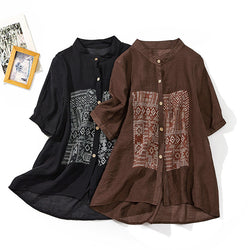 Retro Ethnic Style Thin Summer Shirts