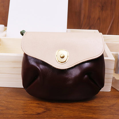 Retro Handmade Leather Portable Buckle Bag