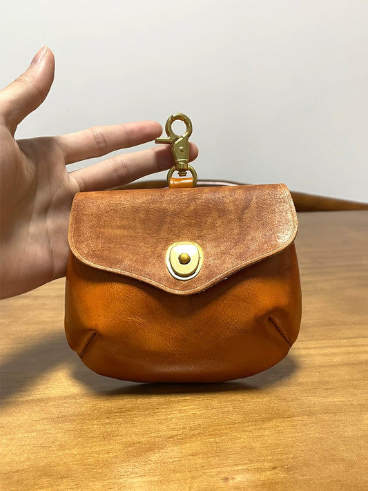 Retro Handmade Leather Portable Buckle Bag