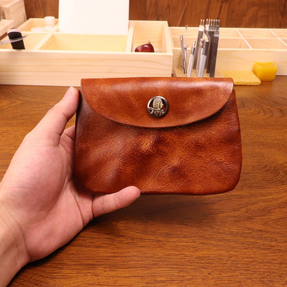 Retro Handmade Leather Coin Bag Storage Bag