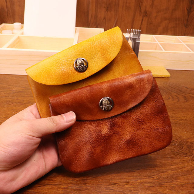 Retro Handmade Leather Coin Bag Storage Bag