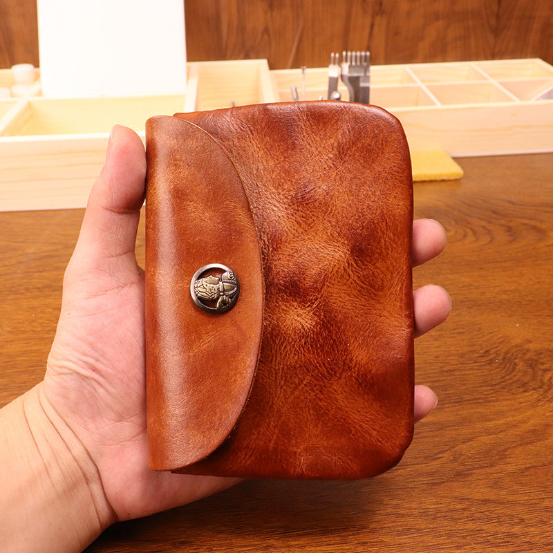 Retro Handmade Leather Coin Bag Storage Bag