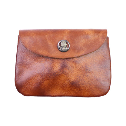 Retro Handmade Leather Coin Bag Storage Bag