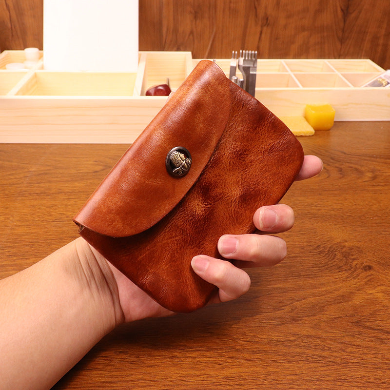 Retro Handmade Leather Coin Bag Storage Bag