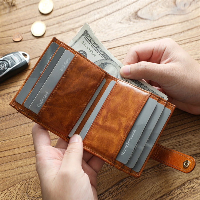 Retro Handmade Leather Card Wallet