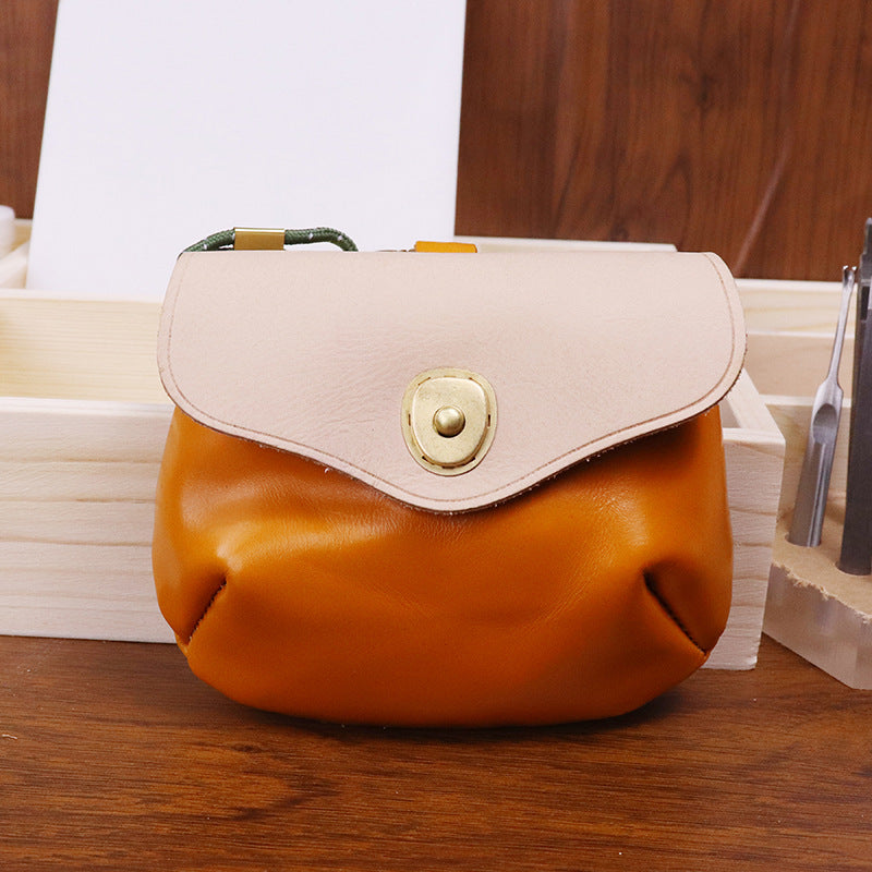 Retro Handmade Leather Portable Buckle Bag