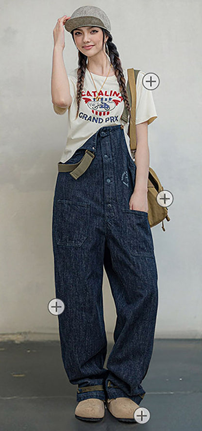 Denim Overalls Canvas Naval Dungaree In Blue