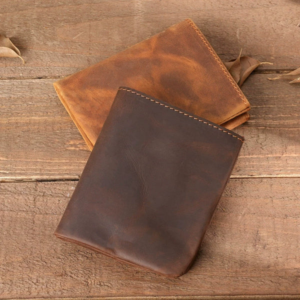 Retro Handmade Leather Coin Card Holder Wallet