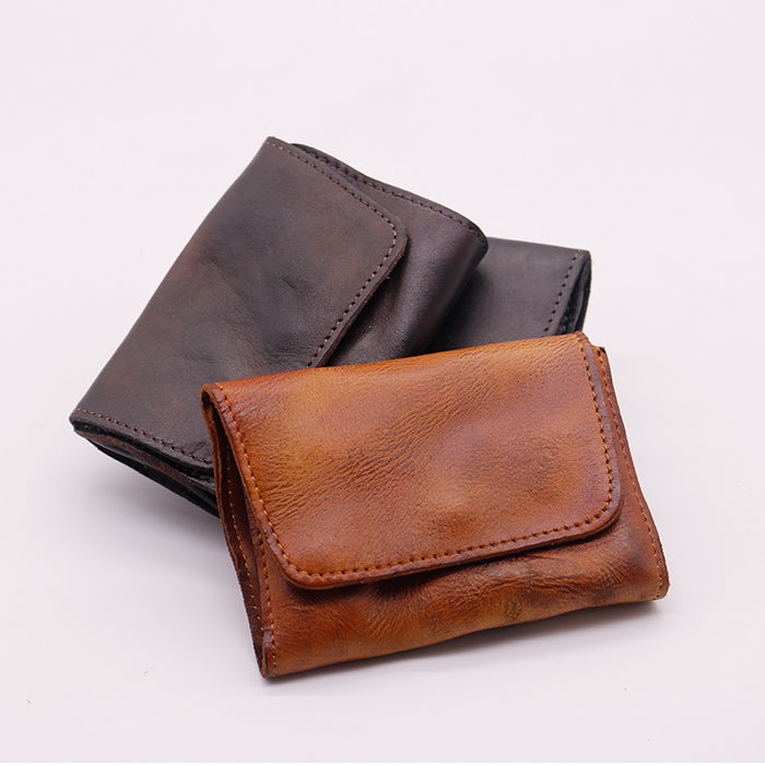 Vintage Leather Handmade Card Wallet