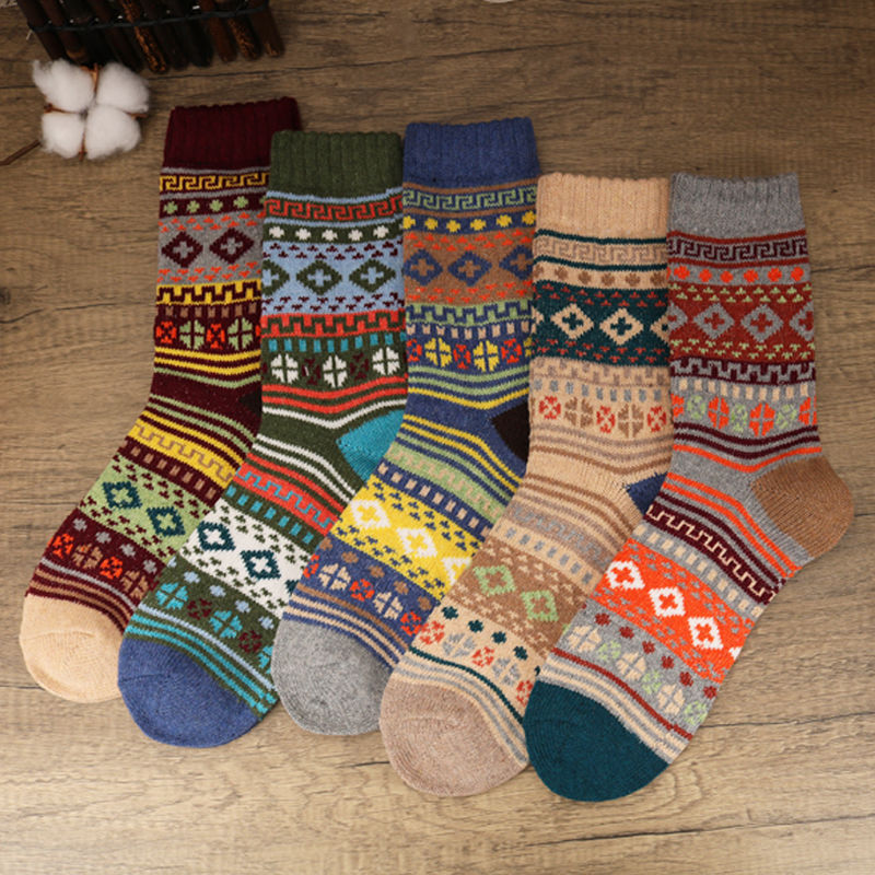 Men's 5 Pairs Retro Ethnic Style Socks