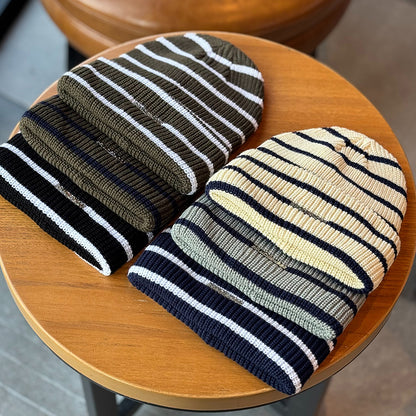 Retro Striped Knitted Hat