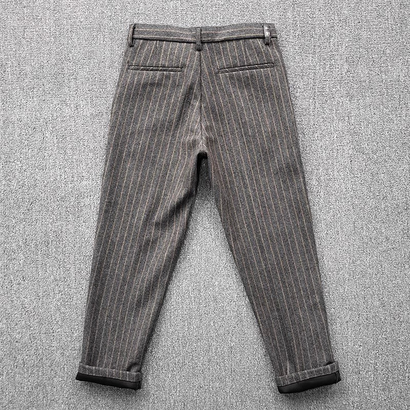 Large Size Retro Casual Striped Pants