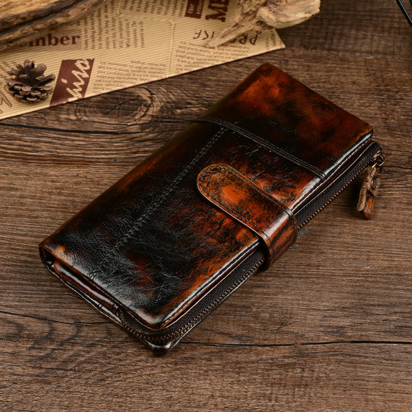 Vintage Handmade Genuine Leather Wallet Multi-card Slots Wallet