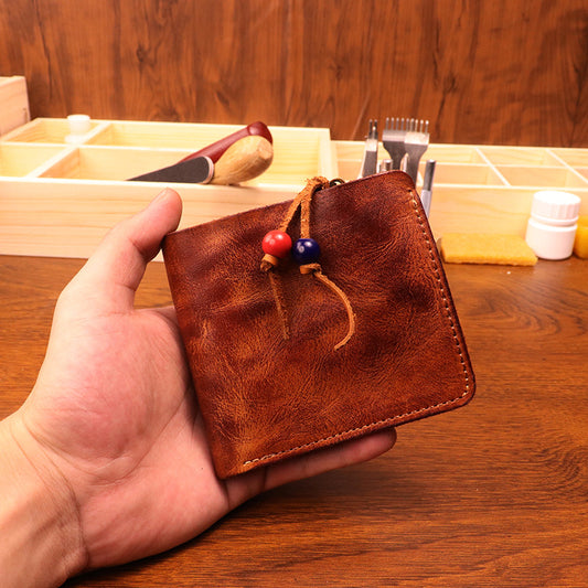 Retro Handmade Leather Short Wallets