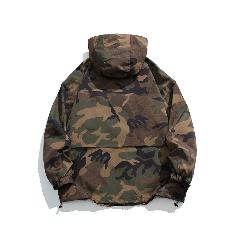 Retro Military Style Camouflage Casual Pullover Hoodies Outwears