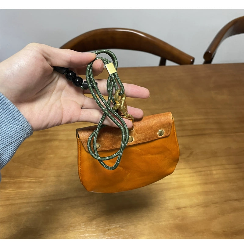 Retro Handmade Leather Portable Buckle Bag