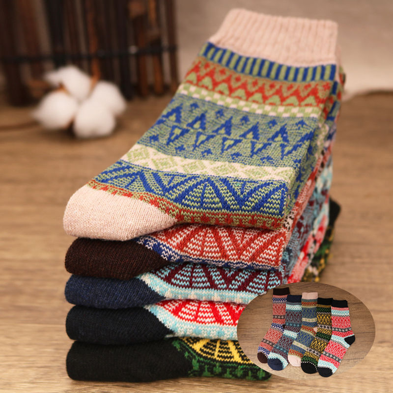 Men's 5 Pairs Retro Ethnic Style Socks