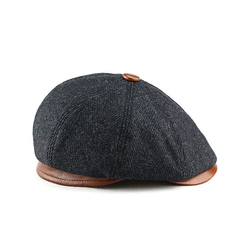 Retro Casual Leather Wool All-match Hats