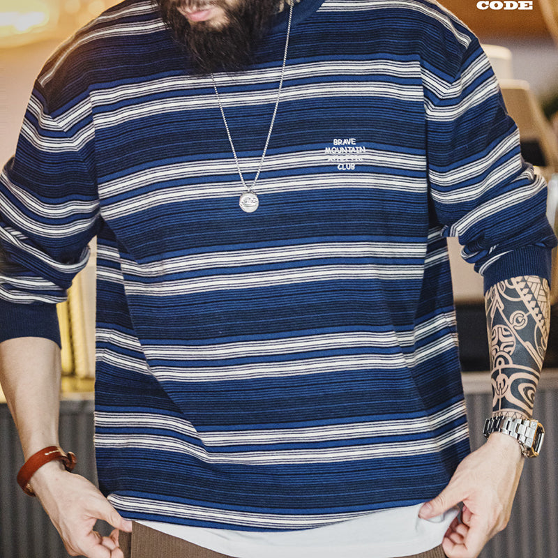 Retro Cityboy Blue Striped Sweater