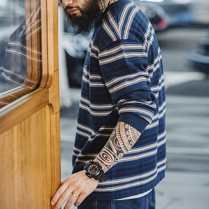 Retro Cityboy Blue Striped Sweater