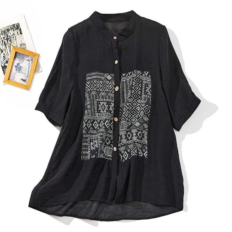Retro Ethnic Style Thin Summer Shirts