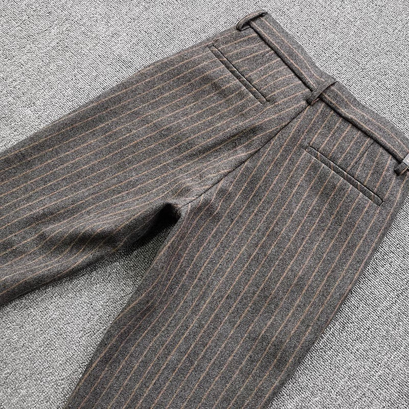 Large Size Retro Casual Striped Pants