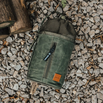 Retro Outdoor Camping Oil Wax Canvas Water Bottle Storage Bags