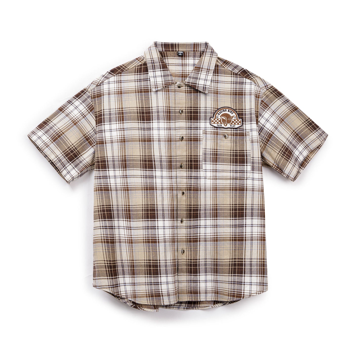 Retro Crane Print Breathable Short Sleeve Shirt