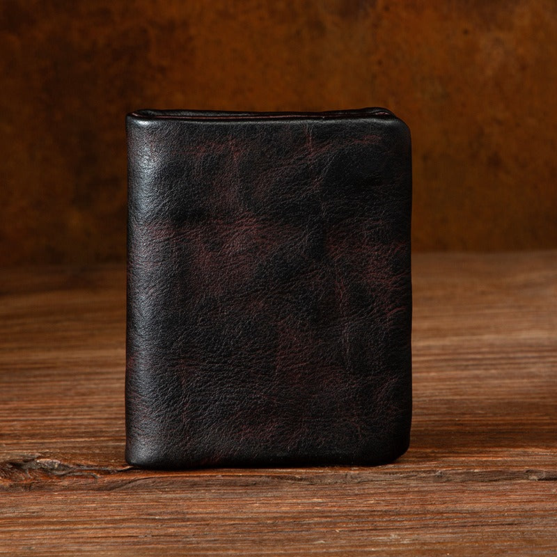 Retro Leather Handmade Short Wallets