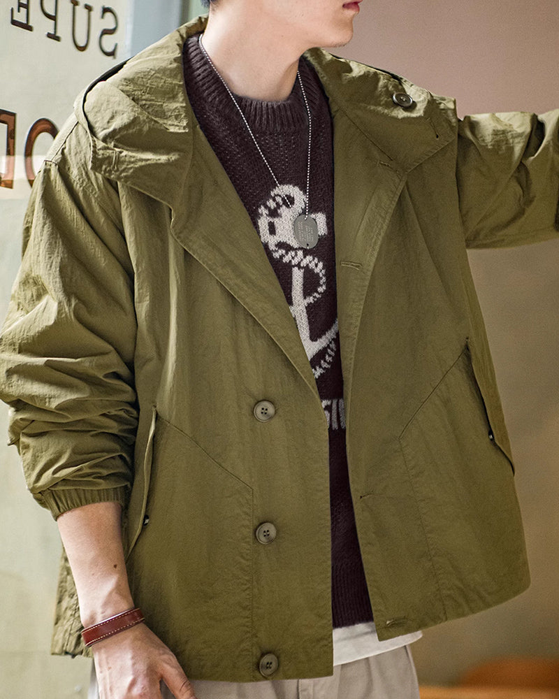 Retro Casual Loose Hooded Jacket