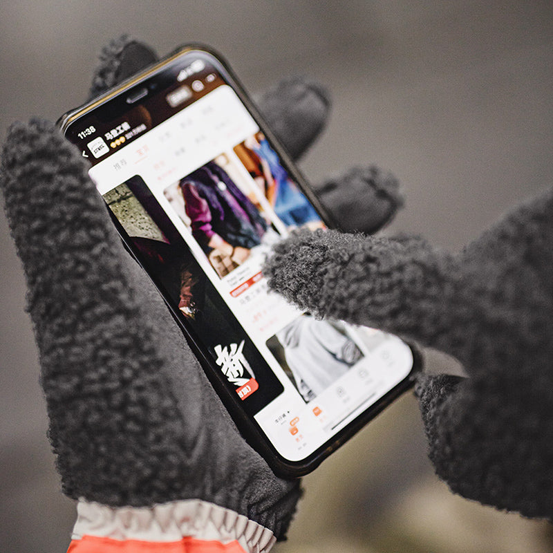 Retro Double-sided Touch Screen Fleece Gloves