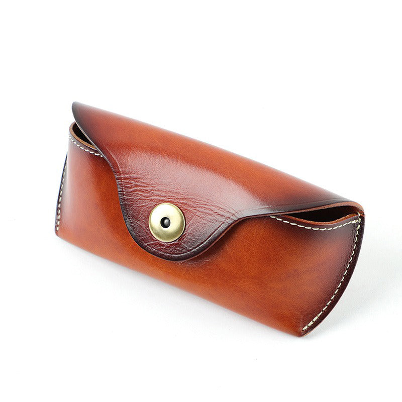 Retro Tanned Leather Glasses Case